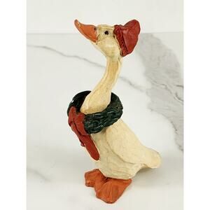 Christmas Fred Duck Goose Figurine 5 1/2" by Ike & Sandy Spillman 1986 Holiday